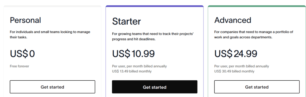 Asana Pricing Plan