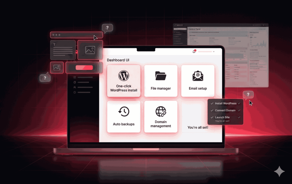 Ease-of-use hPanel, Website Builder, and onboarding